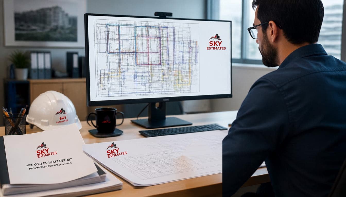 Electrical estimator reviewing panel schedules and wiring plans